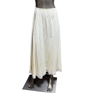 Camelot Apparel Maxi Half‎ Slip Cream Ivory Lace Trim Vintage H767 Womens Medium